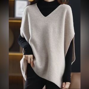 BEIGE Loose Knit Sleeveless Sweter